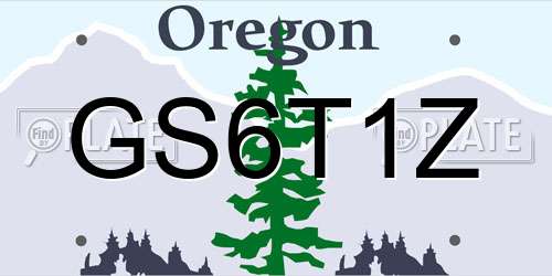 GS6T1Z Oregon License Plate