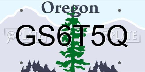 GS6T5Q Oregon License Plate