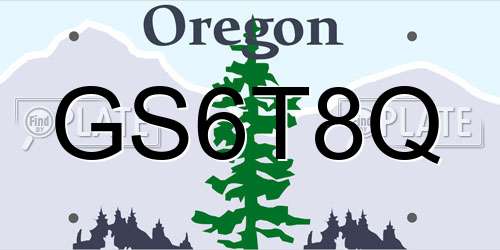 GS6T8Q Oregon License Plate