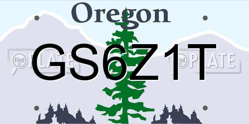GS6Z1T Oregon License Plate