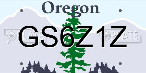 GS6Z1Z Oregon License Plate