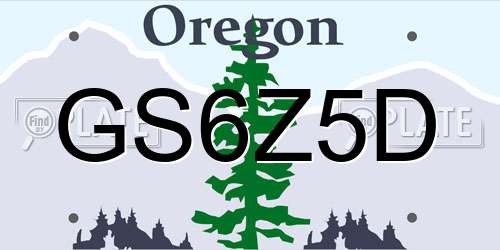 GS6Z5D Oregon License Plate
