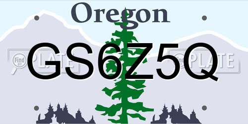 GS6Z5Q Oregon License Plate