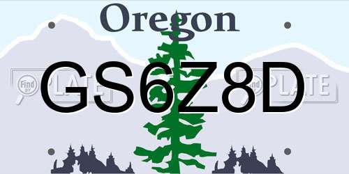 GS6Z8D Oregon License Plate