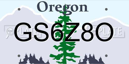 GS6Z8O Oregon License Plate