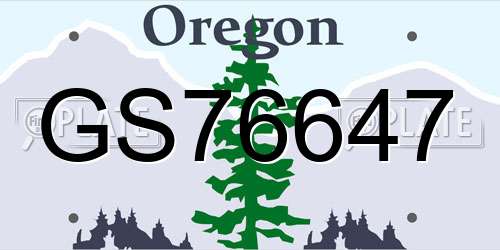 GS76647 Oregon License Plate