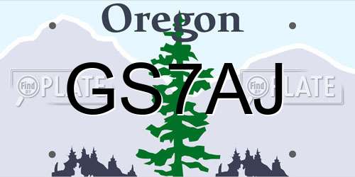 GS7AJ Oregon License Plate