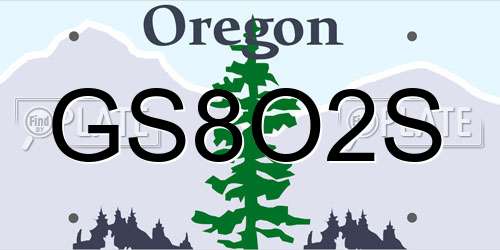 GS8O2S Oregon License Plate