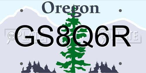 GS8Q6R Oregon License Plate