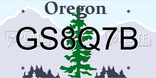 GS8Q7B Oregon License Plate