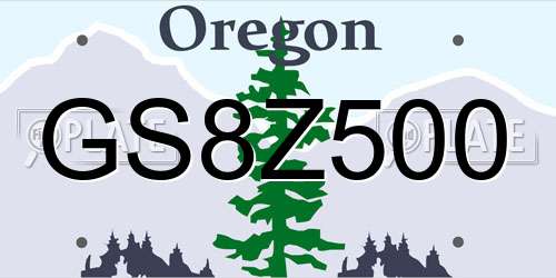 GS8Z500 Oregon License Plate
