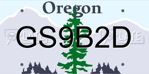 GS9B2D Oregon License Plate