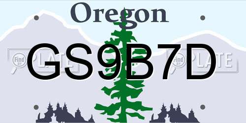 GS9B7D Oregon License Plate