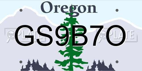 GS9B7O Oregon License Plate