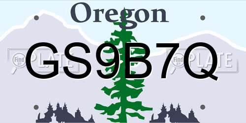 GS9B7Q Oregon License Plate