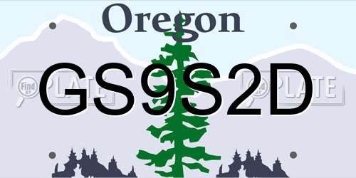 GS9S2D Oregon License Plate