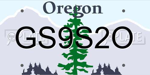 GS9S2O Oregon License Plate