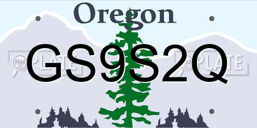 GS9S2Q Oregon License Plate