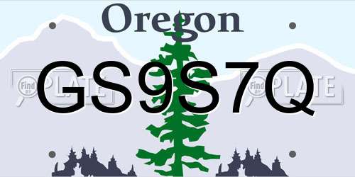 GS9S7Q Oregon License Plate