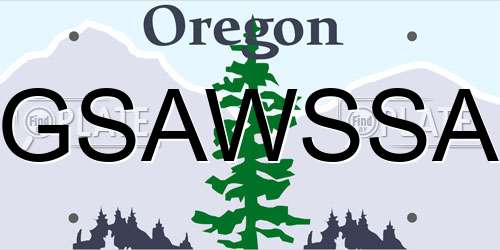 GSAWSSA Oregon License Plate