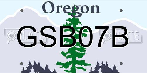 GSB07B Oregon License Plate