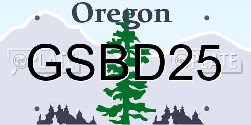 GSBD25 Oregon License Plate