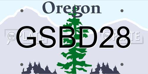 GSBD28 Oregon License Plate