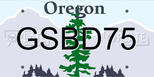 GSBD75 Oregon License Plate