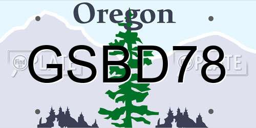GSBD78 Oregon License Plate