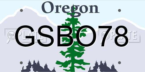 GSBO78 Oregon License Plate