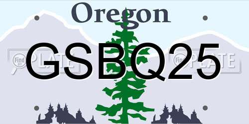 GSBQ25 Oregon License Plate