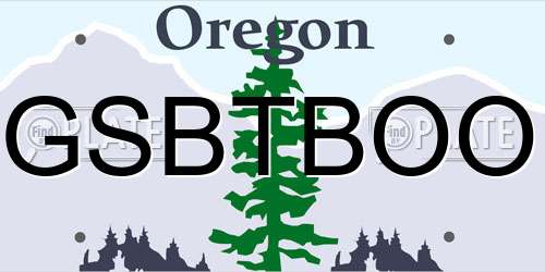 GSBTBOO Oregon License Plate