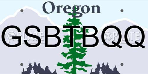GSBTBQQ Oregon License Plate