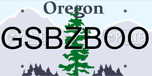 GSBZBOO Oregon License Plate