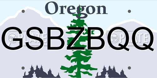 GSBZBQQ Oregon License Plate