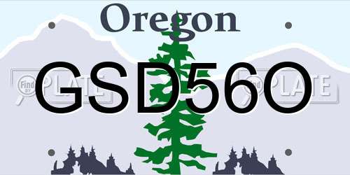 GSD56O Oregon License Plate