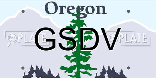 GSDV Oregon License Plate