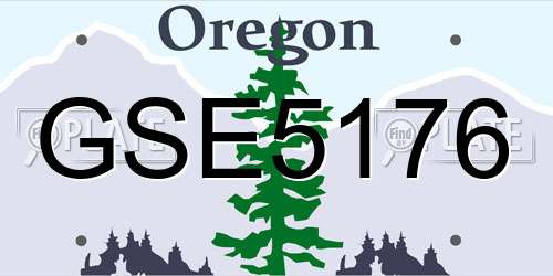 GSE5176 Oregon License Plate