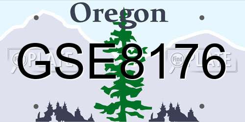 GSE8176 Oregon License Plate