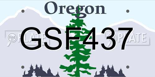 GSF437 Oregon License Plate