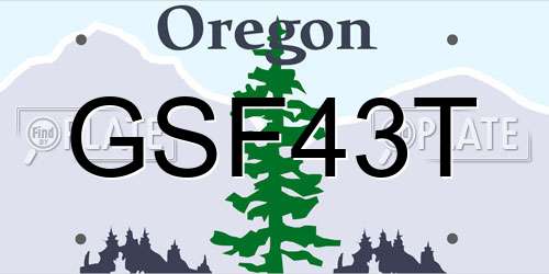 GSF43T Oregon License Plate