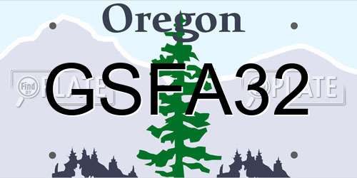 GSFA32 Oregon License Plate