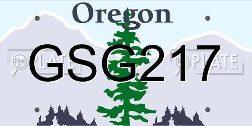 GSG217 Oregon License Plate