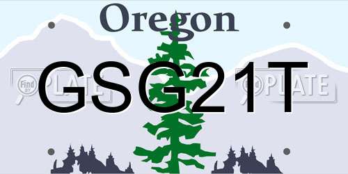 GSG21T Oregon License Plate