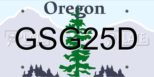 GSG25D Oregon License Plate