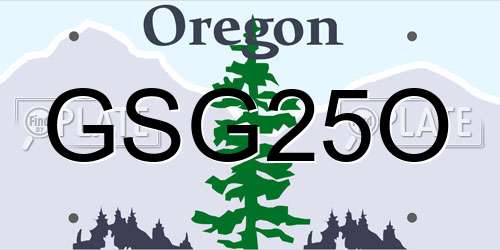 GSG25O Oregon License Plate