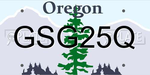 GSG25Q Oregon License Plate