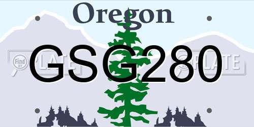 GSG280 Oregon License Plate