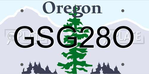 GSG28O Oregon License Plate