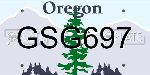 GSG697 Oregon License Plate